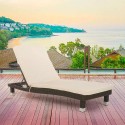 Lounge Bed voor Strand of Tuin met een Matras van Polyrotan Playa Korting