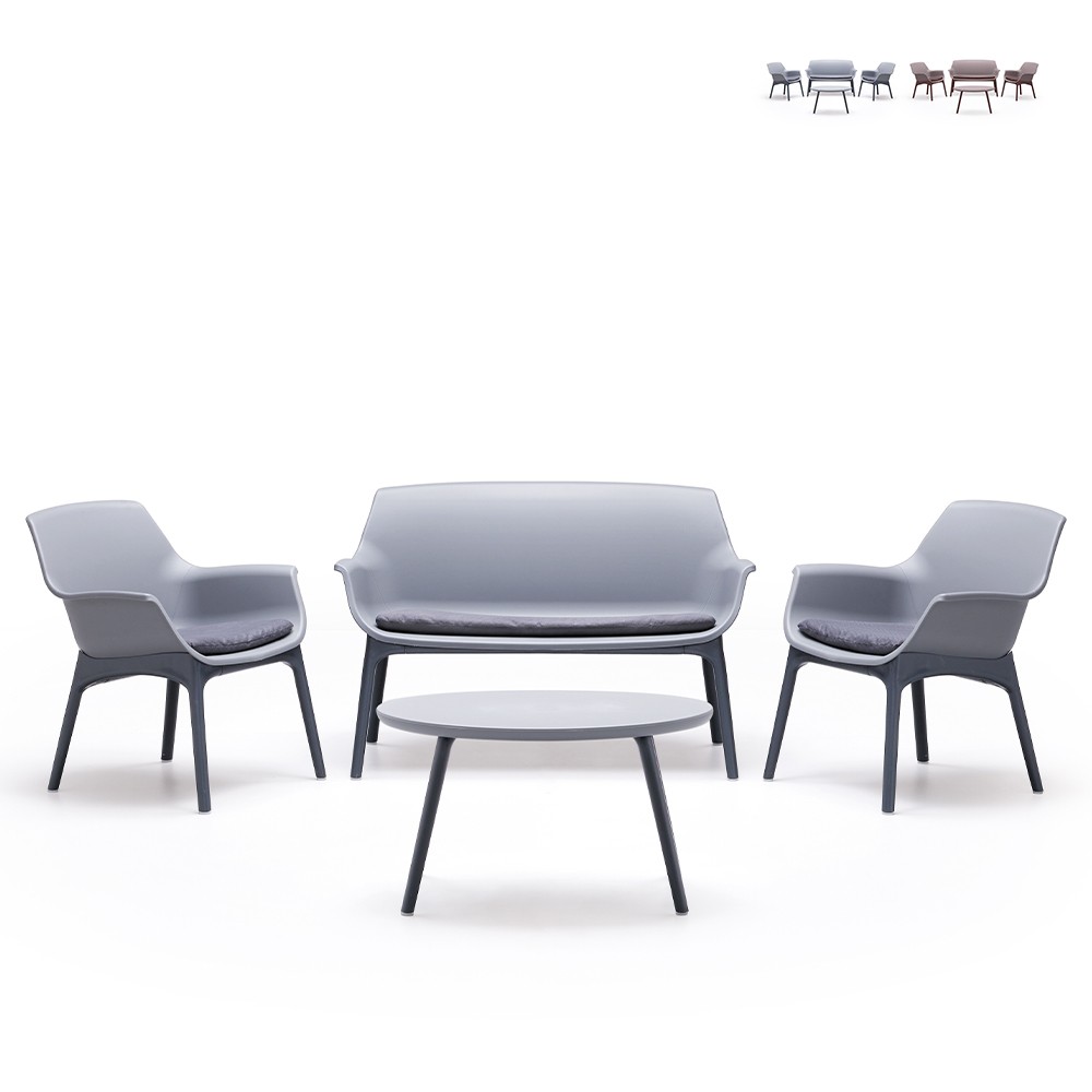 Outdoor loungeset bestaande uit 2 fauteuils, bank en tafel Luxor Lounge