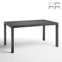 Buitentafel 150x90 cm in polypropyleen rotan Houston Aanbod