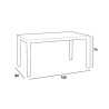 Buitentafel 150x90 cm in polypropyleen rotan Houston 