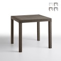 Vierkante tuintafel 80x80 cm in polypropyleen rotan Dallas Aanbieding