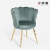 Fluwelen schelp fauteuil stoel met gouden poten Mays Aanbieding