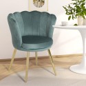Fluwelen schelp fauteuil stoel met gouden poten Mays Korting