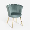Fluwelen schelp fauteuil stoel met gouden poten Mays Karakteristieken