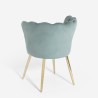 Fluwelen schelp fauteuil stoel met gouden poten Mays Afmetingen