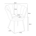 Fluwelen schelp fauteuil stoel met gouden poten Mays 