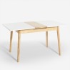 Uitschuifbare houten eettafel 115-145x80 cm met glazen blad in wit of zwart Pixam Voorraad