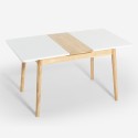 Uitschuifbare houten eettafel 115-145x80 cm met glazen blad in wit of zwart Pixam Keuze