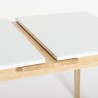 Uitschuifbare houten eettafel 115-145x80cm wit zwart glas Keuken Tafel Pixam Afmetingen