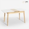 Uitschuifbare houten eettafel 115-145x80 cm met glazen blad in wit of zwart Pixam Aanbieding