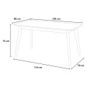 Houten eetkamertafel 120x80 cm in wit of zwart met houten poten Demant Prijs