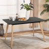 Houten eetkamertafel 120x80 cm in wit of zwart met houten poten Demant Aanbod