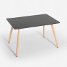 Houten eetkamertafel 120x80 cm in wit of zwart met houten poten Demant Voorraad