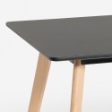 Houten eetkamertafel 120x80 cm in wit of zwart met houten poten Demant Model