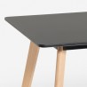 Houten eetkamertafel 120x80 cm in wit of zwart met houten poten Demant Model