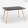 Houten eetkamertafel 120x80 cm in wit of zwart met houten poten Demant Aanbieding
