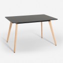 Houten eetkamertafel 120x80 cm in wit of zwart met houten poten Demant Kortingen