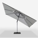 Verstelbare, draaibare zweefparasol van 3x4 m Jungle Dark Voorraad