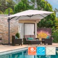 Verstelbare, draaibare zweefparasol van 3x4 m Jungle Dark Aanbieding