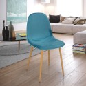 Scandinavische design stoel met houten poten en stoffen bekleding Salmon Karakteristieken