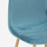 Scandinavische design stoel met houten poten en stoffen bekleding Salmon 