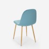Scandinavische design stoel met houten poten en stoffen bekleding Salmon 