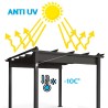 Aluminium pergola tuinpaviljoen voor buiten 3x3 m Firenze UV Moon Voorraad