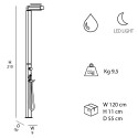 Moderne buitendouche met LED-lamp, solar, Quick Kosten