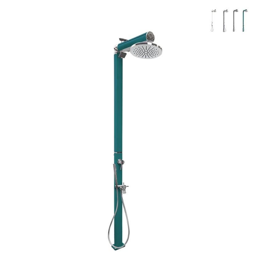 Moderne buitendouche met LED-lamp, solar, Quick Korting Moderne buitendouche met LED-lamp, solar, Quick Korting