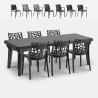 Tuinset met verstelbare tafel 160-220 cm en 6 stoelen zwart Liri Dark Aanbod
