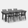 Tuinset met verstelbare tafel 160-220 cm en 6 stoelen zwart Liri Dark Korting