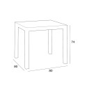 Zwart tuinset met vierkante rotan tafel 80x80 cm en 4 stoelen Nisida Dark 