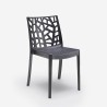 Zwart tuinset met vierkante rotan tafel 80x80 cm en 4 stoelen Nisida Dark 