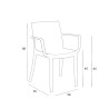 Tuinset met rechthoekige rotan tafel 150x90 cm en 6 stoelen zwart Meloria Dark 