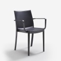 Tuinset met rechthoekige rotan tafel 150x90 cm en 6 stoelen zwart Meloria Dark 