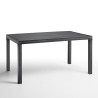 Tuinset met rechthoekige rotan tafel 150x90 cm en 6 stoelen zwart Meloria Dark 