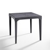 Zwarte tuinset met 4 stoelen en vierkante tafel 80x80 cm Provence Dark 