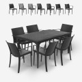 Set met tuintafel 150x90 cm 6 buitenstoelen zwart Sunrise Dark Aanbieding