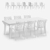 Witte tuinset met uitschuifbare tafel 160-220 cm en 6 tuinstoelen Liri Light Aanbod