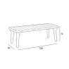 Witte tuinset met uitschuifbare tafel 160-220 cm en 6 tuinstoelen Liri Light 