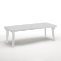 Witte tuinset met uitschuifbare tafel 160-220 cm en 6 tuinstoelen Liri Light 