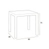 Witte tuinset met vierkante rotan tafel 80x80 cm en 4 stoelen Nisida Light 