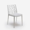 Witte tuinset met vierkante rotan tafel 80x80 cm en 4 stoelen Nisida Light 
