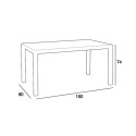 Witte tuinset met rotan tafel van 150x90 cm en 6 stoelen Meloria Light 