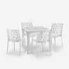 Tuinset met vierkante tafel 80x80 cm en 4 stoelen wit Provence Light Catalogus