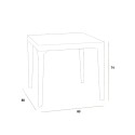 Tuinset met vierkante tafel 80x80 cm en 4 stoelen wit Provence Light 