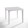 Tuinset met vierkante tafel 80x80 cm en 4 stoelen wit Provence Light 