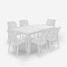 Tuinset met 6 stoelen en buitentafel 150x90 cm wit Sunrise Light Korting