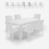 Tuinset met 6 stoelen en buitentafel 150x90 cm wit Sunrise Light Aanbod