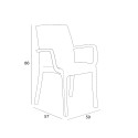 Tuinset met 6 stoelen en buitentafel 150x90 cm wit Sunrise Light 